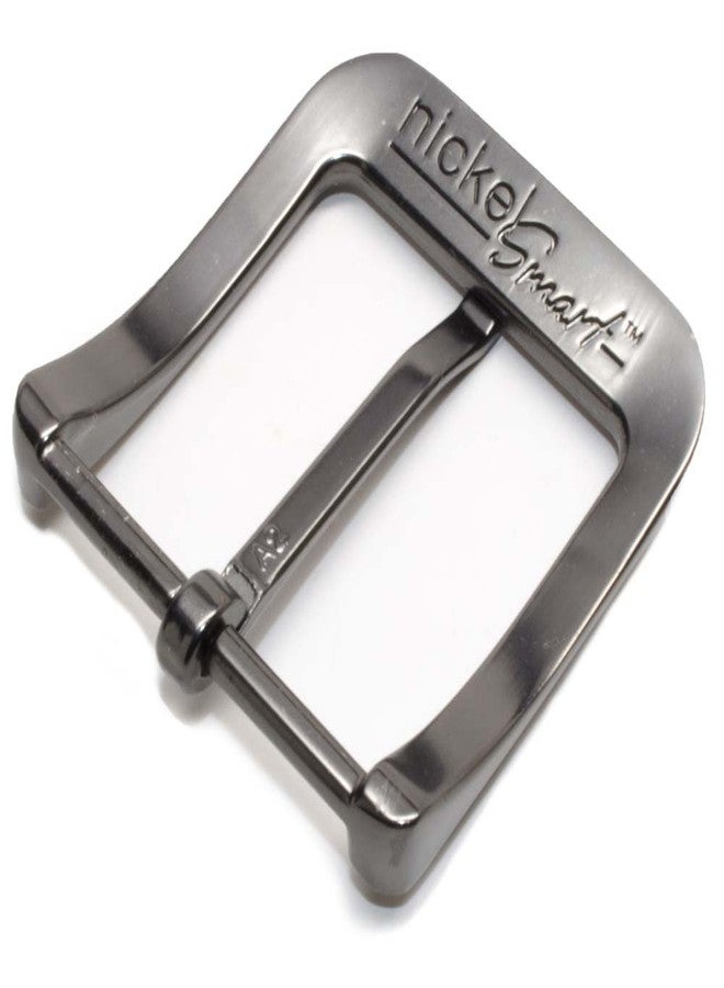 Nickel Smart Gunmetal Gray Casual Buckle - 1½ Inch Nickel Free Zinc Belt Buckle with Brushed Gray Finish - Image 2